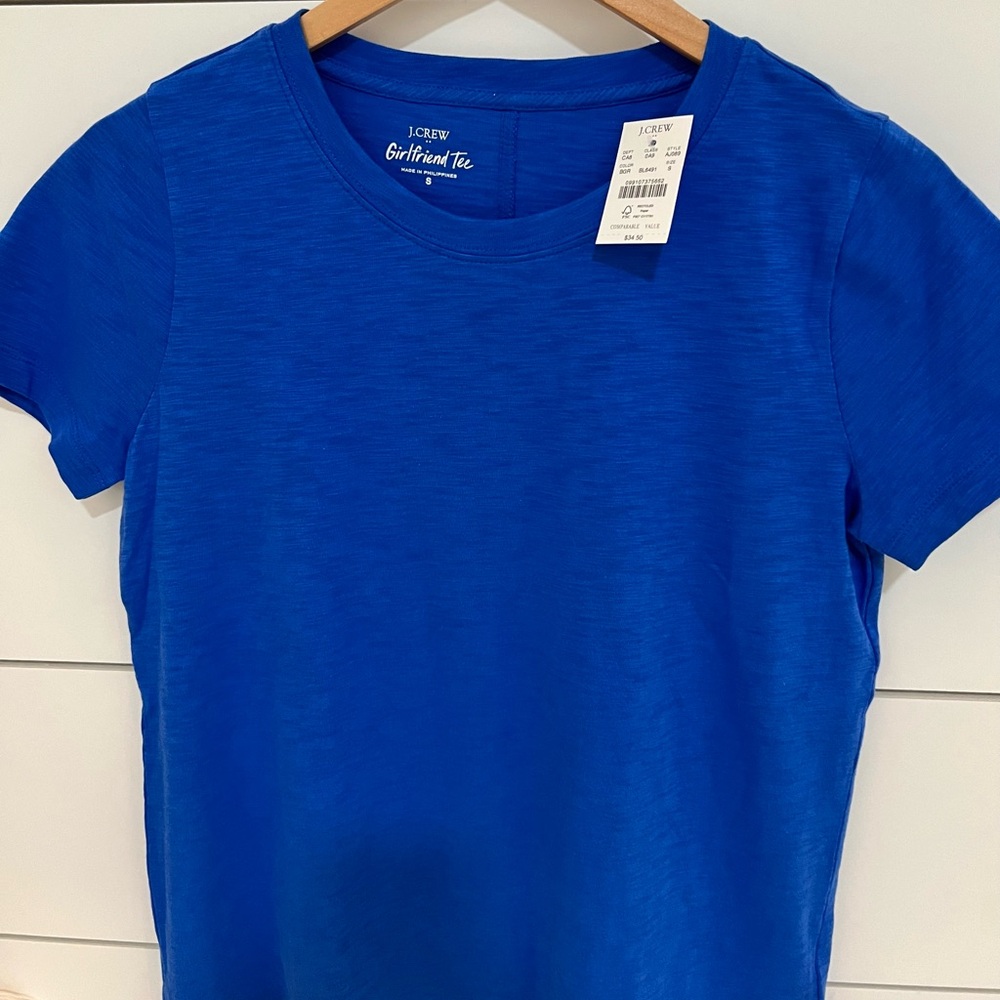 J.Crew Factory Royal Blue Girlfriend Tee NWT New with Tag Small AJ089